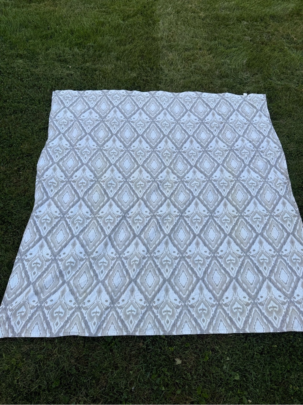 Loft Style Gray Ivory Geometric 100% Cotton Shower Curtain
